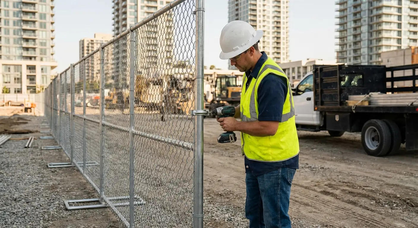 Downtown Saint Clair Shores temporary fencing and site security