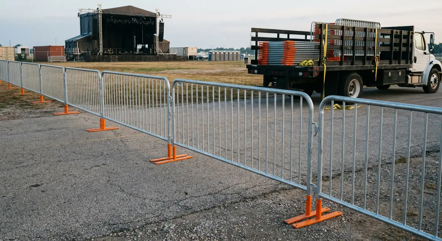 Crowd control barricade setup in Saint Clair Shores, MI