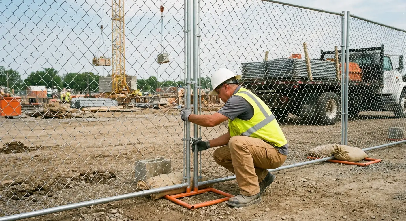 Comparison of professional fencing solutions versus DIY risks on a construction site in Saint Clair Shores, MI