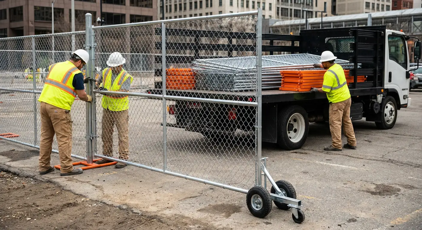 Temporary gate rental installation site in Saint Clair Shores