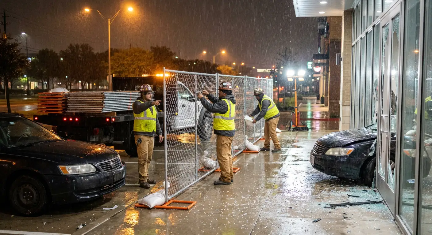Emergency temporary fencing and dispatch logistics in Saint Clair Shores, MI